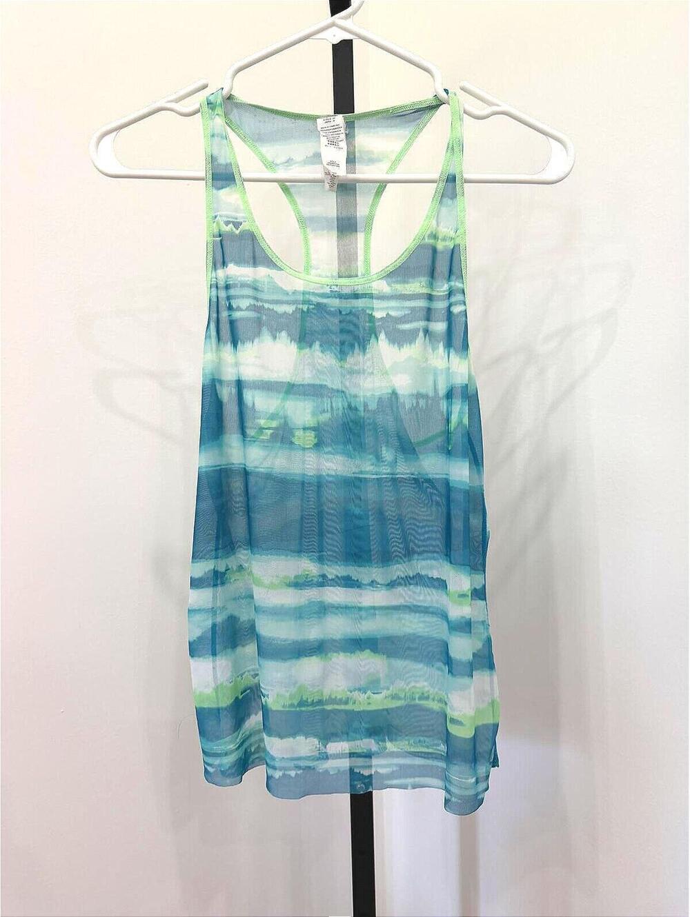 New Balance Power Tank mesh back Blue Green Tie dye size S